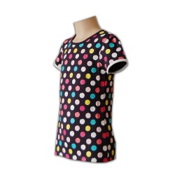 KD010  小童純棉長Tee 訂做 彩色波點TEE 打底TEE T恤供應商 KD010  小童純棉長Tee 訂做 彩色波點TEE 打底TEE T恤供應商